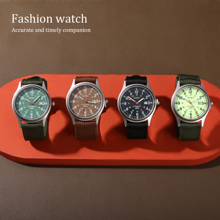 SOKI%20Men's%20Canvas%20Nylon%20Waterproof%20Luminous%20Watches%20Casual%20Fashion%20Quartz%20Sport%20Wrist%20Watch%20Fashion%20Accessory%20-%20Image%206