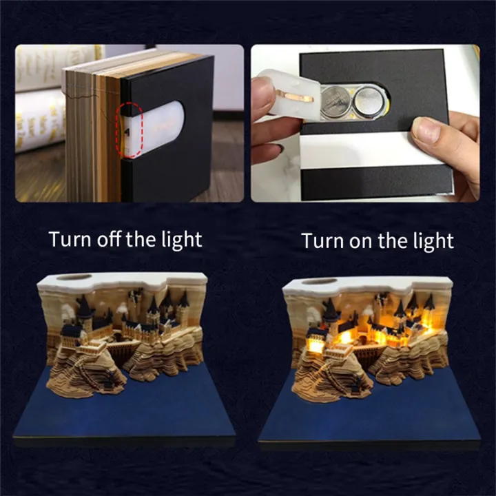 1%20Piece%20Castle%203D%20Notepad%202024%20Calendar%20Memo%20Pad%20Block%20Notes%20Ornaments%20with%20Lights%20-%20Image%206