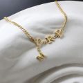 【Trendy designs】Simple Retro Sense K Gold MORE Necklace Women's Instagram Style Cold Style Collarbone Necklace Chain. 