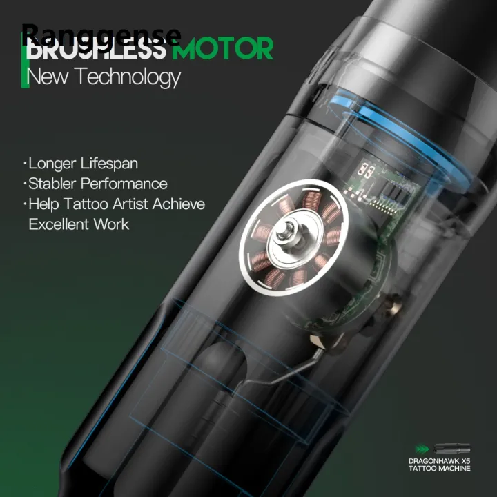 Ranggense 【2025 Version】 Dragonhawk X5 Tattoo Pen Kit Brushless Motor 4 ...