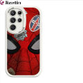 Jizetin for Samsung S22 Ultra 5G Back Cover Spider Man PU Leather For Girls Boys Soft Phone Case. 