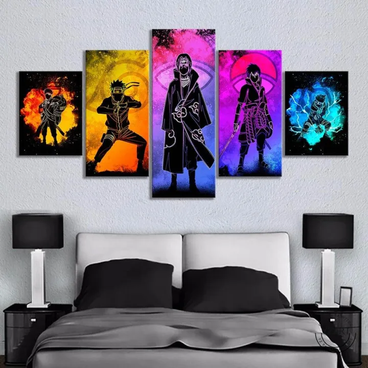 5%20Piece%20Panel%20Wall%20Hang%20Anime%20Crossover%20Wall%20Hang%20Canvas%20Print%20With%20Wooden%20Back%20Frame%20by%20Om%20Suva%20Trades%20-%20Image%202