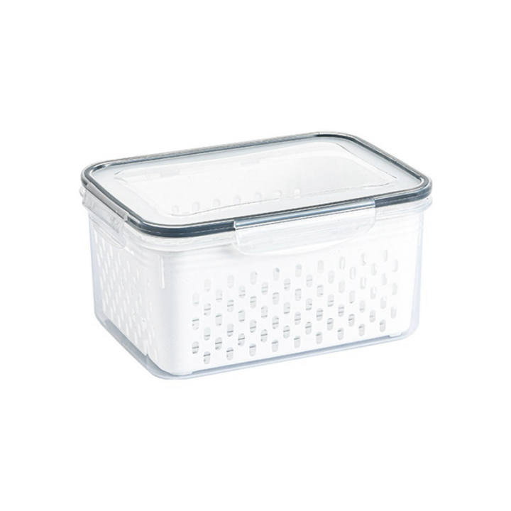 Refrigerator Storage Box Fridge Organizer Vegetable Fruit Boxes Drain Basket Storage Containers Pantry Easy to Use ,Medium