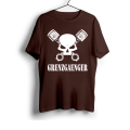 Grenzgaenger Printed Cotton Round Neck Unisex Tshirt. 