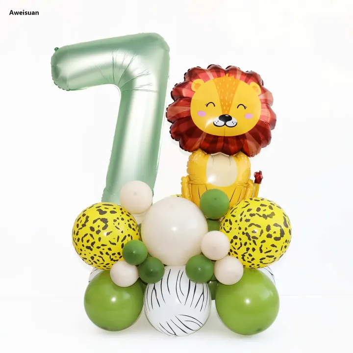 Aweisuan%2035pcs/set%20Jungle%20Safari%20Animal%20Olive%20Green%2032inch%20Number%20Balloons%20Luxury%20Set%20Kids%201%202%203%204%20Years%20Wild%20One%20Birthday%20Party%20Decorations%20-%20Image%208