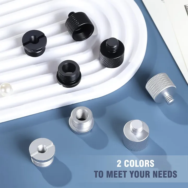 8%20Pack%20Mic%20Stand%20Adapter%20Mic%20Boom%20Stand%20Adapter%20Set%20Kit%205/8%20Female%20to%203/8%20Male,%203/8%20Female%20to%205/8%20Male,%20for%20Microphone%20Stand%20Boom%20Arm%20Camera%20Tripod%20-%20Image%204