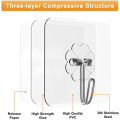 Adhesive Hooks for Hanging Heavy Duty - 12 Pack Wall Hooks 13Lb(Max), Sticky Hooks Waterproof, Wall Hangers. 