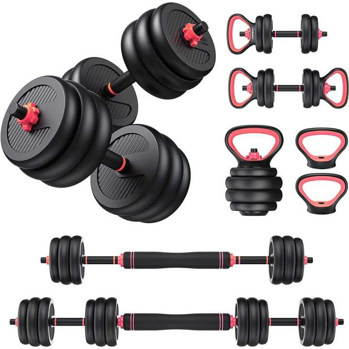 SPN'S 6 in 1 Multifunctional Weight Dumbbell Set - Dumbbells, Kettlebells, Barbells - 20 kg