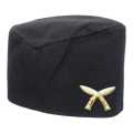 Black Dhaka Topi 21 Inch With Badge  For Men. 