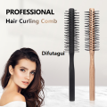 Difutagui Straight Curly Hair Styling Round Comb Anti-Static 2025 Mini Roller Hairbrush With Wooden Handle. 