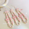 Plastic   Strap Elegant Approximately 24cm Long Fresh Pink Beads Love Bow  Bracelet for Fashion Accessory Daily Wear Gift Option Casual Outing Teenagers. 