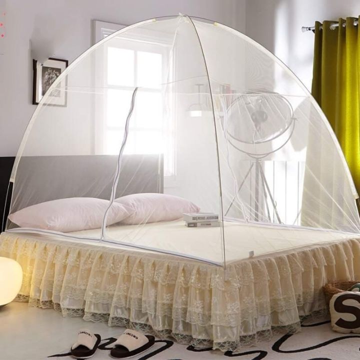 Single Bed Portable Folding Mosquito Net Tent Free Stand (120 x 200 ) By Arushi