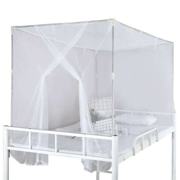 1pcs%20Moustiquaire%20White%20Four%20Corner%20Post%20Student%20Canopy%20Bed%20Mosquito%20Net%20Netting%20Queen%20King%20Twin%20Size%20Moistiquaire%20De%20Lit%20-%20Image%203