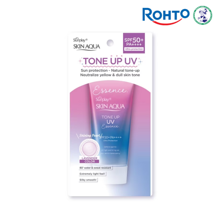 Rohto Mentholatum Sunplay Skin Aqua Tone Up UV Essence Lavender Sunscreen 50g