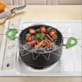 Multi-Function Stainless Steel Foldable Fry Basket  Chef Basket Poaching Boiling Deep Frying Basket Fruit Vegetable Rinsing Washing Cook Tool. 