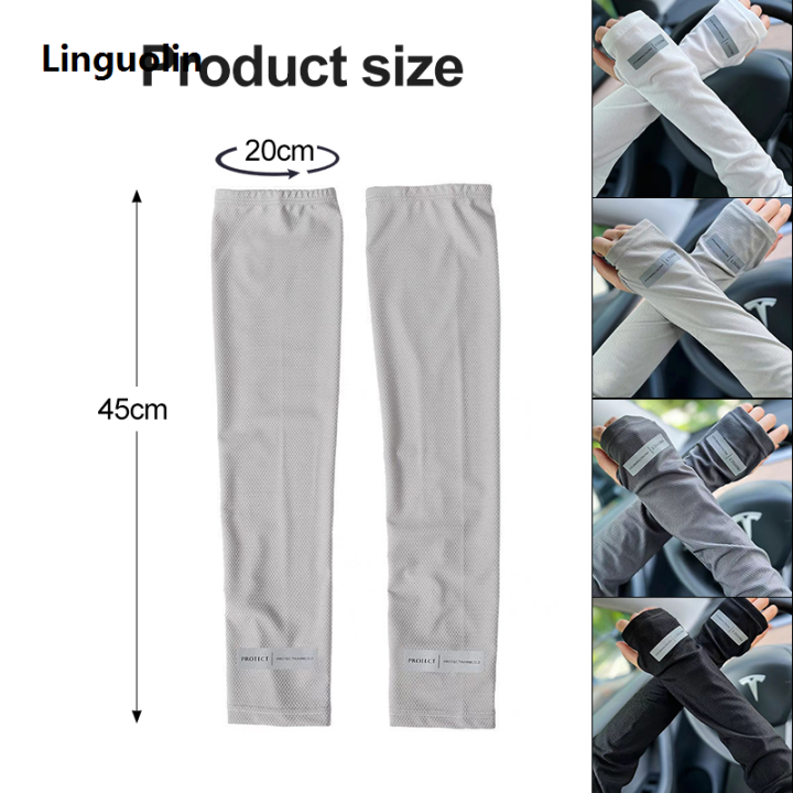 Linguolin%20Outdoor%20Driving%20Sunscreen%20Ultraviolet%20Light%20Thin%20Ice%20Silk%20Loose%20Large%20Size%20Sleeve%20Cover%20Arm%20Gloves%20Men%20Women%20Glove%20Sarung%20Hand%20Sun%20-%20Image%202