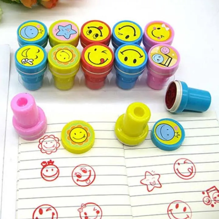 Emoji Stamp Kid Reward Stamp 10pcs Per Set Self Inking Stamps for Arts ...