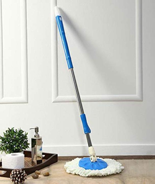 NepLiving Spin Mop Handle Stick with Microfiber Head Refill Stainless Steel Pole for 360° Floor Cleaning