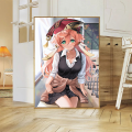 1pc Yanfei Genshin Impact Poster Self-adhesive Art Waterproof Paper Sticker Coffee House Bar Room Wall Decor. 