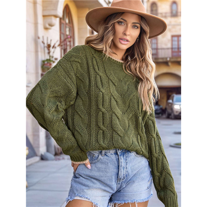 Women'S%20Fall%20Winter%20Fashion%20Round%20Neck%20Long%20Sleeve%20Colorblock%20Sweater%20Tops%20Chunky%20Knit%20Pullover%20Sweaters%20-%20Image%207