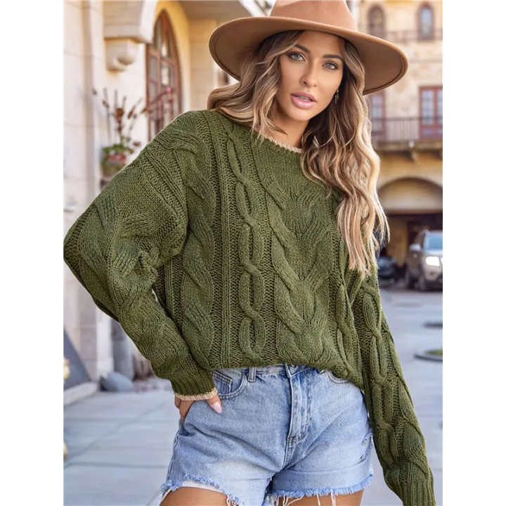 Women'S%20Fall%20Winter%20Fashion%20Round%20Neck%20Long%20Sleeve%20Colorblock%20Sweater%20Tops%20Chunky%20Knit%20Pullover%20Sweaters%20-%20Image%207