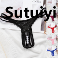 Sutuiying Women Solid Gstring Opening Crotch Thong Panties Brief Lingerie Underwear JINGHONG. 
