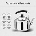 6L Whistling Tea Kettle Stainless Steel Teapot with Ergonomic Handle Induction Compatibility Large Capacity Quick Heating Stove-top Tea Coffee Pot Kitchen Craft Induction Stove Top Camping Kettle, for Home, Office, Outdoor. 