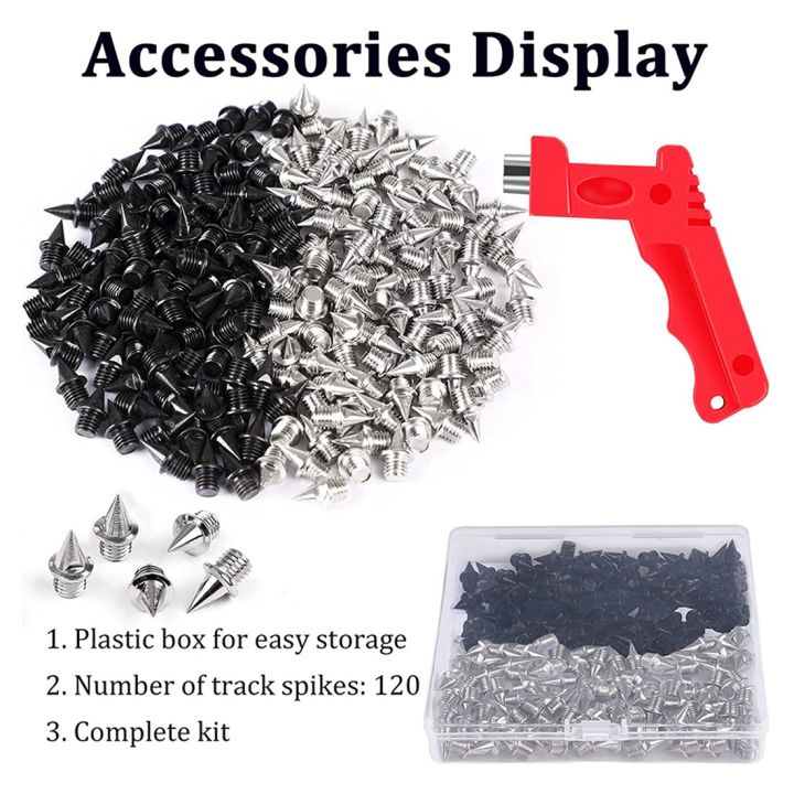 NAMUNY%20120%20PCS%201/4%20Inch%20Stainless%20Steel%20Track%20and%20Country%20Spikes%20Golf%20Shoe%20Spikes%20with%20Spike%20Wrench,%20Replacement%20Spike%20-%20Image%206