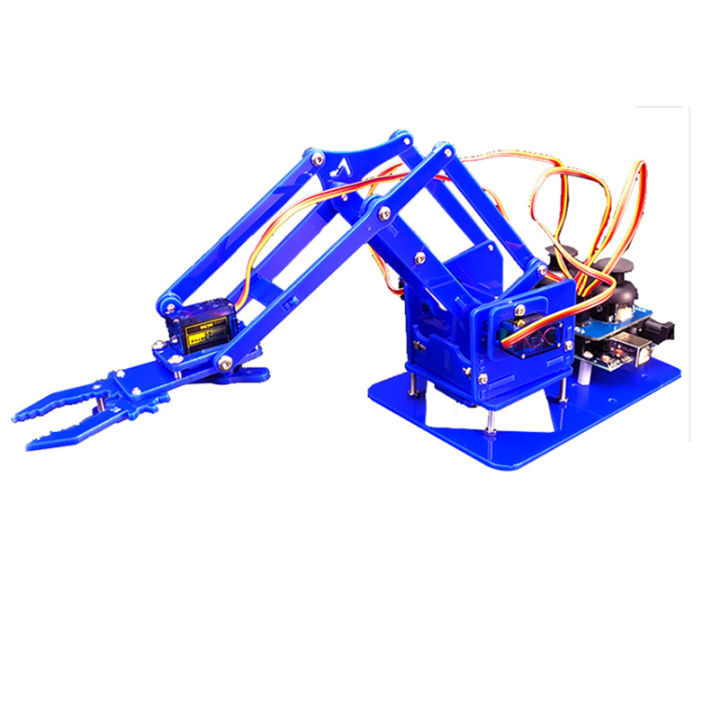 SG90%204%20DOF%20Unassembly%20Acrylic%20Mechanical%20Arm%20Robot%20Manipulator%20Claw%20For%20Arduino%20Maker%20Learning%20DIY%20Kit%20Robot%20-%20Image%204