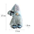 Creative Cartoon Christmas Blue Faceless Doll Exquisite Festive Faceless Dwarf Ornament Cute Soft Dwarf Standing Doll New Year Gift. 