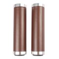 1 Pair Retro Bike Handlebar Grips Soft Pu Leather Mountain Bike Handle Cover Non-Slip Bicycle Cycling Accessories. 
