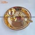 Axia Krafts Bronze Pasni Plate Set With Spoon And Bowl. 