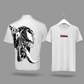 Venom Graphic Printed | Cotton T-Shirt - Black & White Colors | Front & Back Design. 
