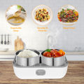 Cooking Lunch Box With 2 Liners Food Grade Stainless Steel, Lunch Case Electric Thermal Portable Cooker 200W. 