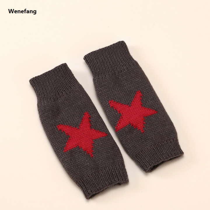 Wenefang%202024%20Punk%20Y2K%20Star%20Knitted%20Woolen%20Gloves%20for%20Men%20Women%20Pentagram%20Half%20Finger%20Warm%20Soft%20Mitten%20Soft%20Star%20Hand%20Fingerless%20Gloves%20-%20Image%203