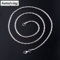 Sutuiying Thin Necklace Link Cable Chain on Neck for Women Ladies 316L Stainless Luxury Steel Jewelry Accessories Silver Color Choker Her Gift. 