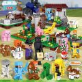 Compatible with LEGO Minecraft Building Blocks Minifigures Full Set Steve Doll Village Small Particle Assembly Toys. 