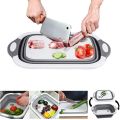 Multi-Function 3 In 1 Folding Cutting Board Kitchen Foldable Drain Basket Chopping Blocks Washing Basket Kitchen Organizer. 