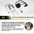 Engine CDI Ignition Coil Stator Coil Spark Plug Kit for 2 Stroke 49Cc 50Cc 60Cc 80Cc Motor Bike Bicycle. 