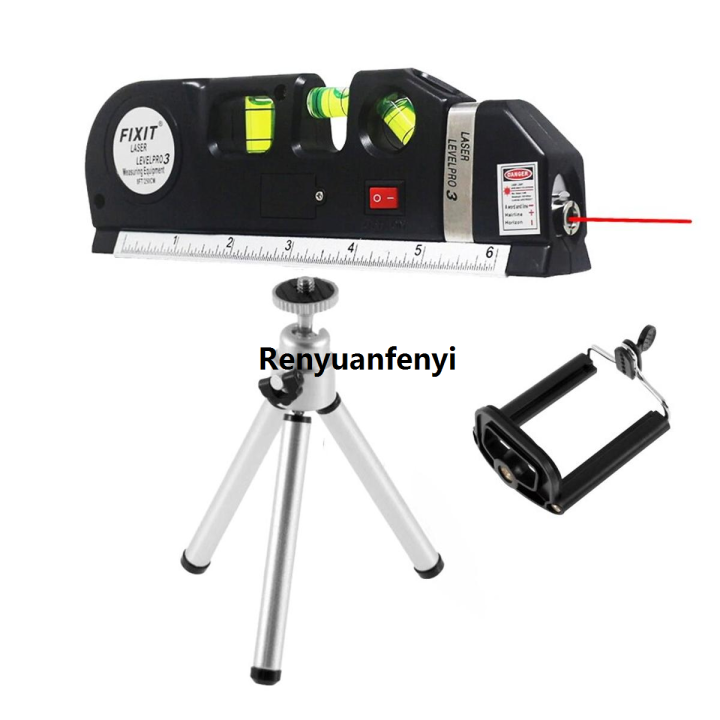 Renyuan 4 IN 1 FIXIT LEVEL PRO 3 LASER LEVEL Multifunctional Measurement 【2025 Version】 Tools (Tape Measure,Laser,Spirit Level) Addon Tripod