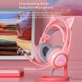 Cat Ear Gaming Headset For PS4 PC Nintendo Switch Tablet Smartphone, Stereo Surround Glowing LED Light RGB Ear Headphones With Mic. 