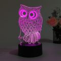 NEW 【Innovative design】Owl Shape 3D Lamp LED Night Light 7 Colors Changing Desk Table Lamp Halloween Present Gift Decor. 