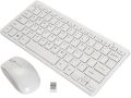 White Wireless Slim Keyboard and Mouse 2.4GHZ GKM-901 Stylish and slim design. 
