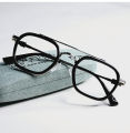 Black/Sliver Frame Blue Ray Cut Lens Glasses For Unisex | Metal Frame Blue Ray Cut Lens Prescription Glass For Unisex. 
