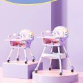 Portable High Feeding Chair with attached Toy and Wheel. 