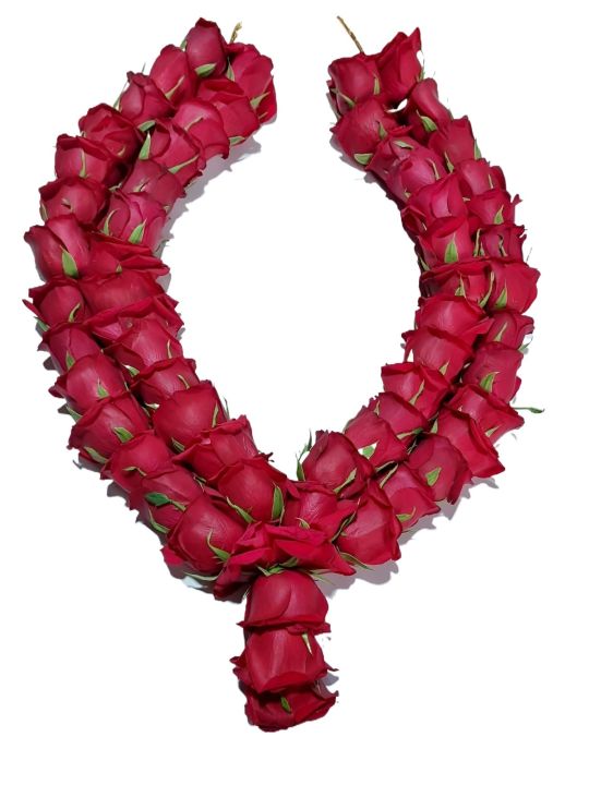 1 Piece Of Fresh Floral & Pearl Garlands, Rose Ko Mala For Bride And Groom