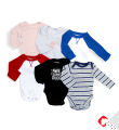 Livingtex Cotton Printed Full Sleeve Baby Romper ( 0-36 Months ) - 6 Pcs ( Color Assorted). 