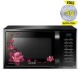 Samsung 28 L Convection  Oven (MC28H5025VP/TL, Black with Magnolia Pattern, Slim). 