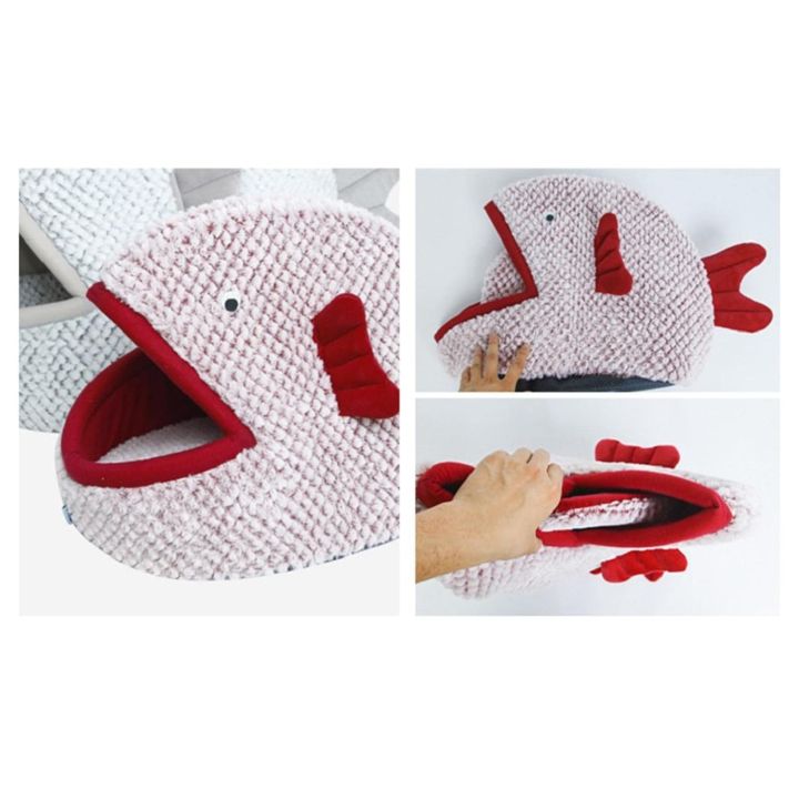 Fish%20Shaped%20Cat%20Small%20Size%20Cat%20Bed%20Maroon%20Nest%20By%20HAMROPETS%20-%20Image%205