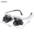 Sutuiying 8X/15X/23X Head-mounted LED Magnifying Glass 2XLED Watch Jeweler Bargain price Repair Reading Observation Telescopic Magnifier Glasses. 